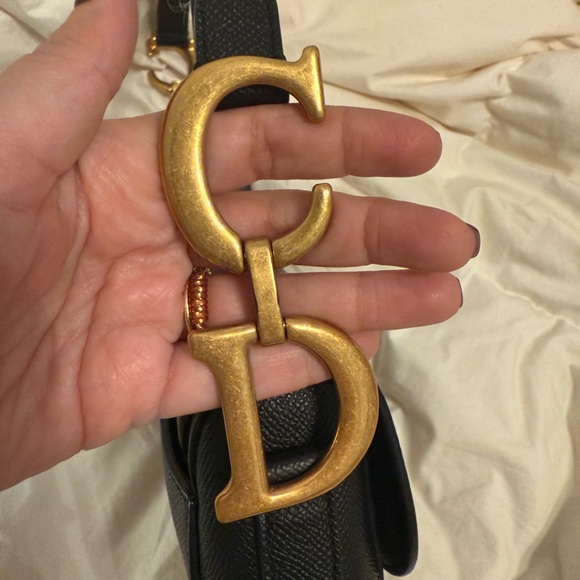 Dior saddle bag grained leather medium size - Picture 6 of 12